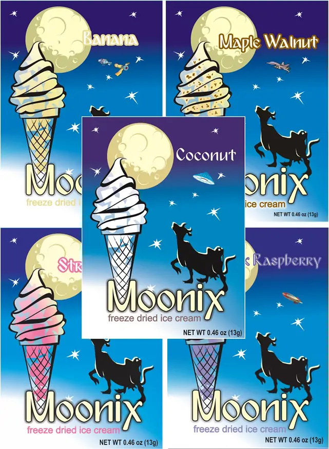 Freeze Dried Ice Cream Moonix Fruit and Nut Variety